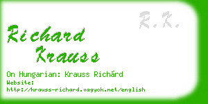richard krauss business card